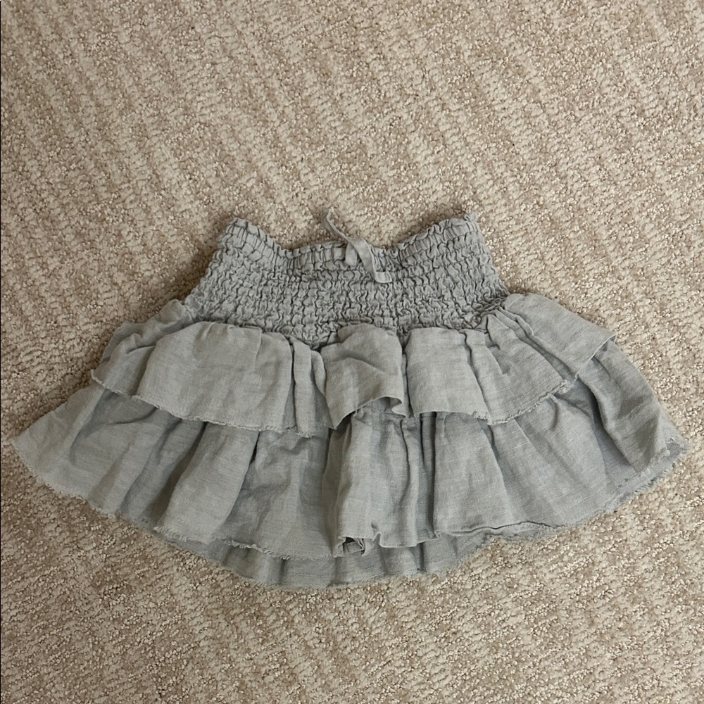 Zara girls ruffled linen skirt